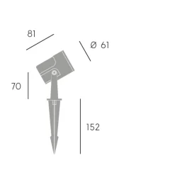 Faretti Da Esterno-Selezionato da Mazzolaluce Faretto con picchetto nero da esterno led 12w 4000k