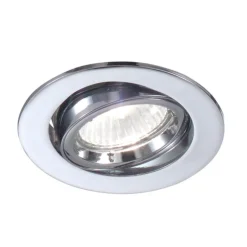 Faretti Da Incasso-Selezionato da Mazzolaluce Faretto cromato da incasso a soffitto rotondo gu10 orientabile
