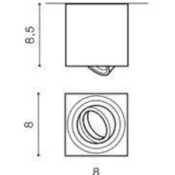 Faretti Da Soffitto-Selezionato da Mazzolaluce Faretto cubo da soffitto bianco orientabile