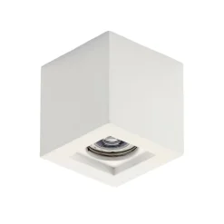 Faretti Da Soffitto-IsyLuce Faretto cubo da soffitto di gesso bianco