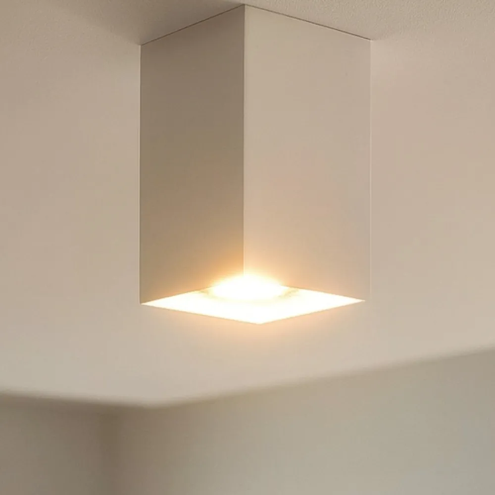 Faretti Da Soffitto-IsyLuce Faretto cubo da soffitto gesso bianco