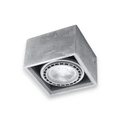 Faretti Da Soffitto-Selezionato da Mazzolaluce Faretto cubo da soffitto in cemento quadrata