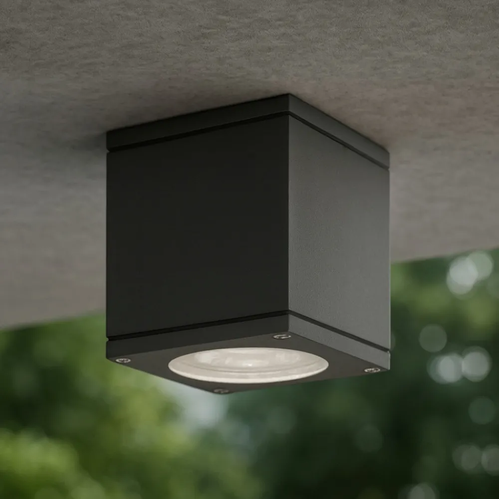 Faretti Da Esterno-Selezionato da Mazzolaluce Faretto cubo da soffitto per esterno antracite