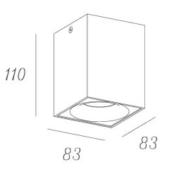 Faretti Da Soffitto-Selezionato da Mazzolaluce Faretto cubo da soffitto 4.5w 3000k dimmerabile grafite