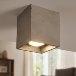 Faretti Da Soffitto-Selezionato da Mazzolaluce Faretto cubo di cemento da soffitto grigio fp