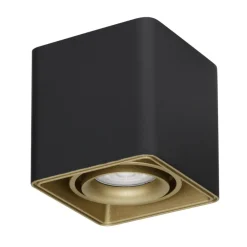 Faretti Da Soffitto-Selezionato da Mazzolaluce Faretto cubo nero oro orientabile da soffitto