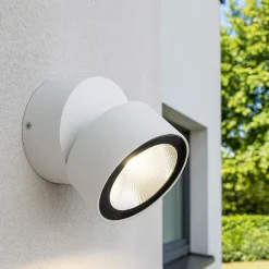 Faretti Da Esterno-Selezionato da Mazzolaluce Faretto da esterno a parete bianco luce led orientabile