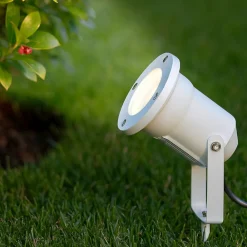 Faretti Da Esterno-IsyLuce Faretto da esterno a parete soffitto orientabile bianco