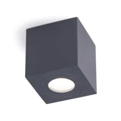 Faretti Da Esterno-Gea Luce Faretto da esterno a soffitto cubo antracite