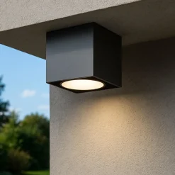 Faretti Da Esterno-Selezionato da Mazzolaluce Faretto da esterno a soffitto cubo grafite led 6w 4000k ip65
