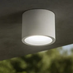 Faretti Da Esterno-Selezionato da Mazzolaluce Faretto da esterno a soffitto cilindro grigio led 12w 4000k ip65