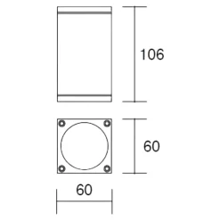Faretti Da Esterno-IsyLuce Faretto da esterno a soffitto quadrato bianco