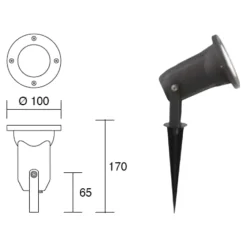 Faretti Da Esterno-IsyLuce Faretto da esterno giardino orientabile marrone corten