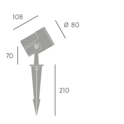 Faretti Da Esterno-Selezionato da Mazzolaluce Faretto da esterno nero 18w 3000k con picchetto ip65