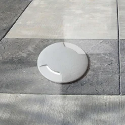 Faretti Da Esterno-Top Light Faretto da esterno per incasso pavimento rotondo grigio calpestabile ip67