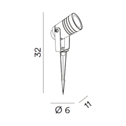 Faretti Da Esterno-Perenz Illuminazione Faretto da giardino con picchetto antracite ip54 orientabile gu10 perenz walker