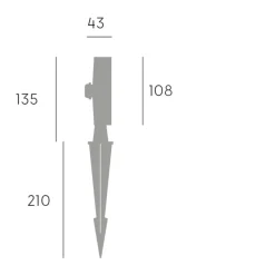 Faretti Da Esterno-Selezionato da Mazzolaluce Faretto da giardino grigio con picchetto moderno led 15w 4000k