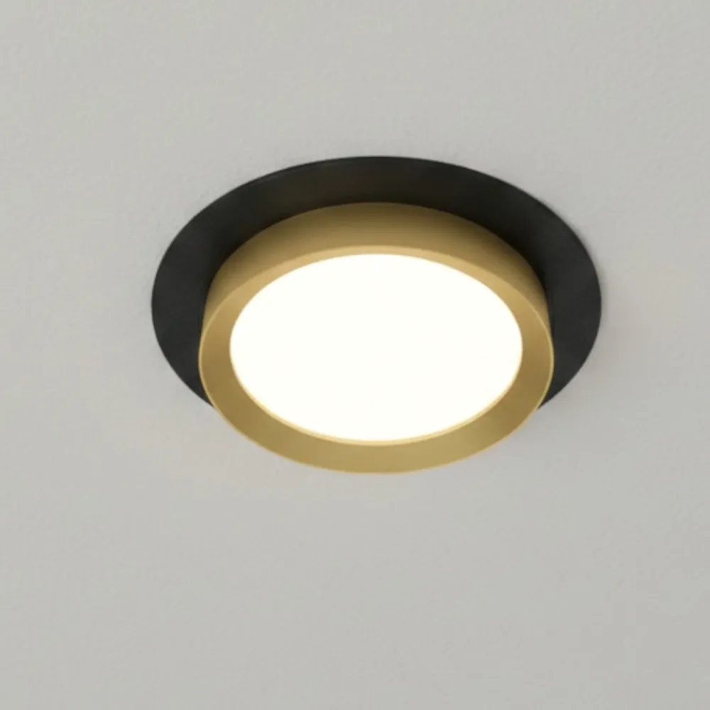 Faretti Da Incasso-Maytoni Faretto da incasso a soffito oro nero rotondo gx53 hoop