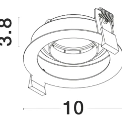 Faretti Da Incasso-Selezionato da Mazzolaluce Faretto da incasso a soffitto nero rotondo orientabile
