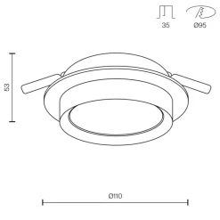 Faretti Da Incasso-Maytoni Faretto da incasso a soffitto hoop bianco rotondo gx53