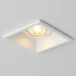Faretti Da Incasso-Selezionato da Mazzolaluce Faretto da incasso a soffitto in metallo quadrato bianco