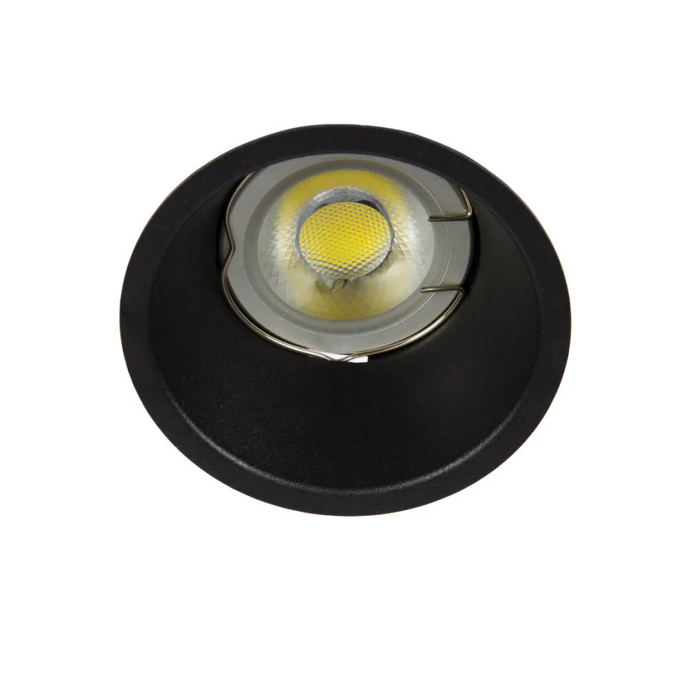 Faretti Da Incasso-Selezionato da Mazzolaluce Faretto da incasso a soffitto rotondo in metallo nero fp