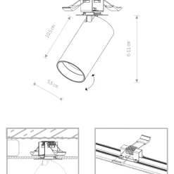 Faretti Da Incasso-Selezionato da Mazzolaluce Faretto da incasso a soffitto cilindro nero orientabile