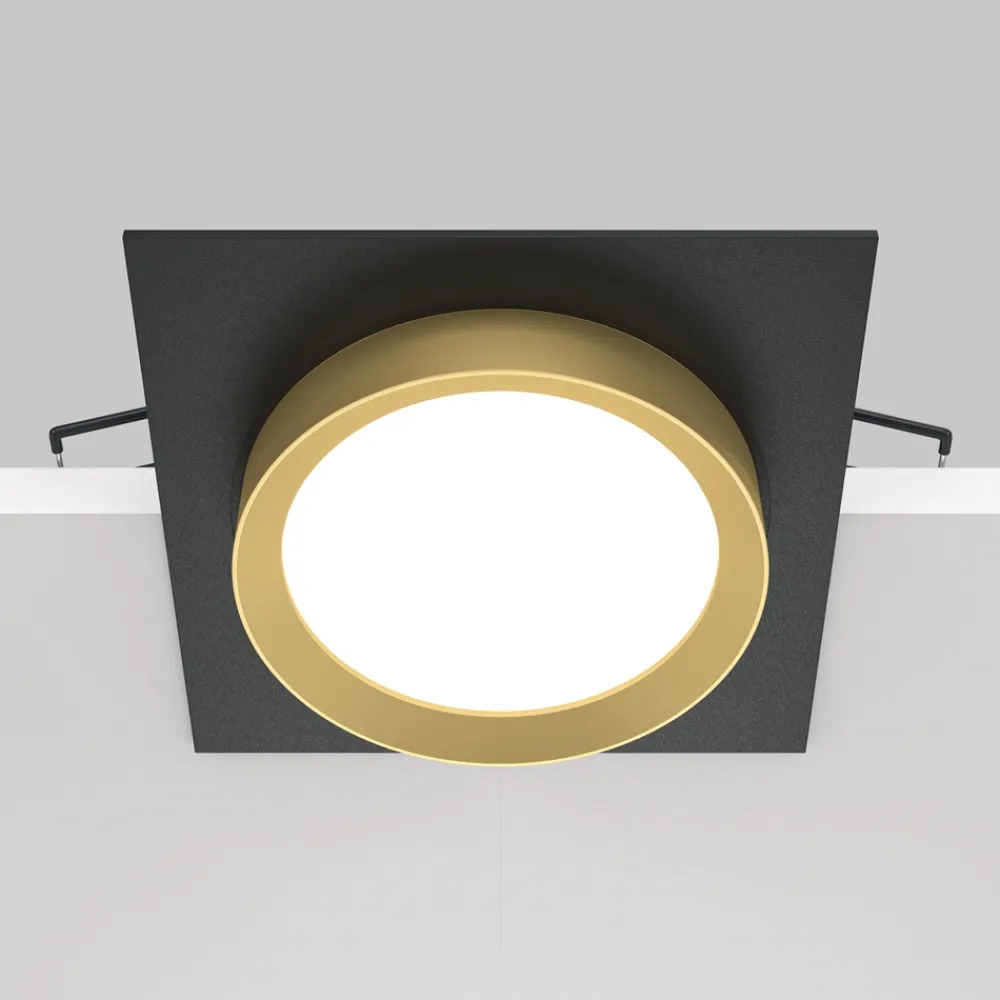 Faretti Da Incasso-Maytoni Faretto da incasso a soffitto nero oro gx53 hoop