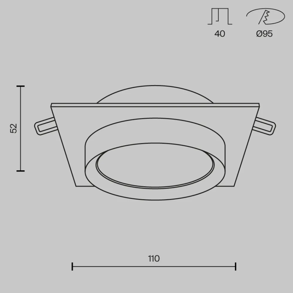 Faretti Da Incasso-Maytoni Faretto da incasso a soffitto nero oro gx53 hoop