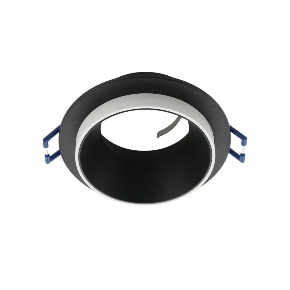 Faretti Da Incasso-Eglo Faretto da incasso a soffitto carosso metallo nero bianco rotondo
