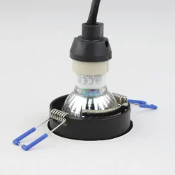 Faretti Da Incasso-Eglo Faretto da incasso a soffitto carosso metallo nero bianco rotondo