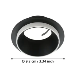 Faretti Da Incasso-Eglo Faretto da incasso a soffitto carosso metallo nero bianco rotondo