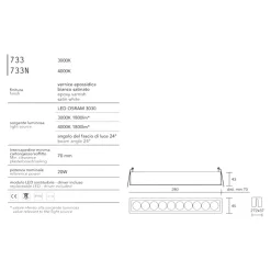 Faretti Da Incasso-IsyLuce Faretto da incasso a soffitto rettangolare led 20w 4000k