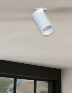 Faretti Da Incasso-Selezionato da Mazzolaluce Faretto da incasso a soffitto cilindro bianco orientabile