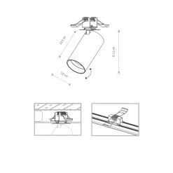 Faretti Da Incasso-Selezionato da Mazzolaluce Faretto da incasso a soffitto cilindro bianco orientabile