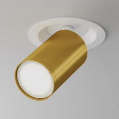 Faretti Da Incasso-Maytoni Faretto da incasso a soffitto cilindro oro orientabile focus