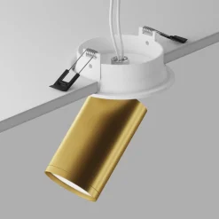 Faretti Da Incasso-Maytoni Faretto da incasso a soffitto cilindro oro orientabile focus