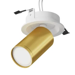 Faretti Da Incasso-Maytoni Faretto da incasso a soffitto cilindro oro orientabile focus