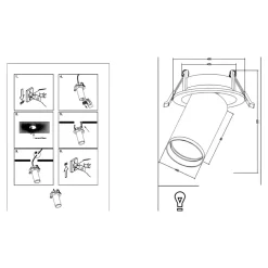Faretti Da Incasso-Maytoni Faretto da incasso a soffitto cilindro oro orientabile focus