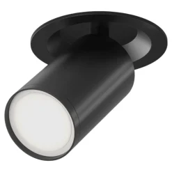 Faretti Da Incasso-Maytoni Faretto da incasso a soffitto cilindro nero orientabile focus