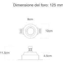 Faretti Da Incasso-Selezionato da Mazzolaluce Faretto da incasso a soffitto tondo di gesso