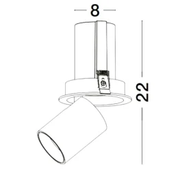 Faretti Da Incasso-Selezionato da Mazzolaluce Faretto da incasso a soffitto led 20w 3000k cilindro orientabile
