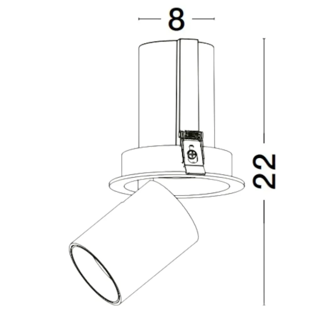 Faretti Da Incasso-Selezionato da Mazzolaluce Faretto da incasso a soffitto led 20w 3000k cilindro orientabile
