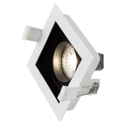 Faretti Da Incasso-Selezionato da Mazzolaluce Faretto da incasso a soffitto quadrato in metallo bianco orientabile