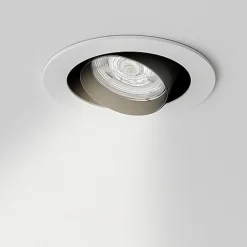 Faretti Da Incasso-Selezionato da Mazzolaluce Faretto da incasso a soffitto rotondo bianco orientabile