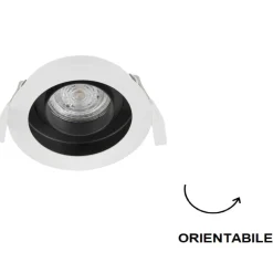 Faretti Da Incasso-Selezionato da Mazzolaluce Faretto da incasso a soffitto rotondo bianco orientabile