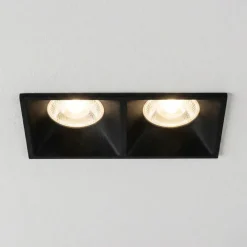 Faretti Da Incasso-Selezionato da Mazzolaluce Faretto da incasso cestello di metallo nero 2 luci fp