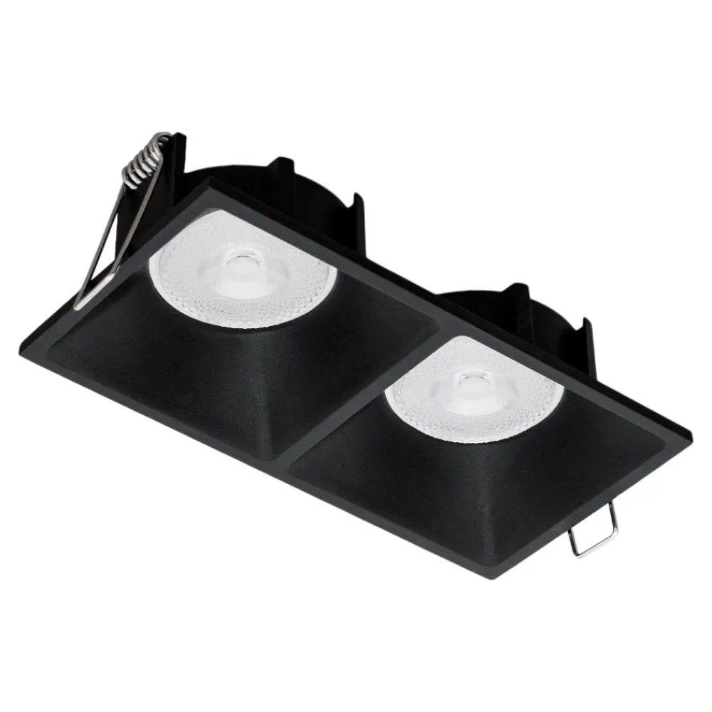 Faretti Da Incasso-Selezionato da Mazzolaluce Faretto da incasso cestello di metallo nero 2 luci fp