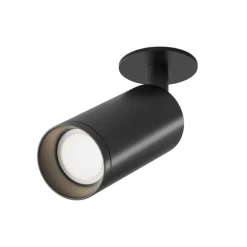 Faretti Da Incasso-Maytoni Faretto da incasso cilindro da soffitto nero orientabile focus