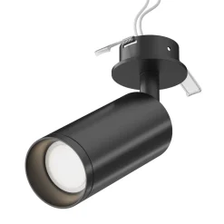 Faretti Da Incasso-Maytoni Faretto da incasso cilindro da soffitto nero orientabile focus